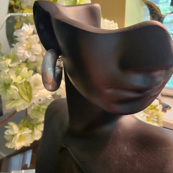 14 K White Gold, Electroform Women Earrings, Brashed, Made in Italy - Picture 10 of 14